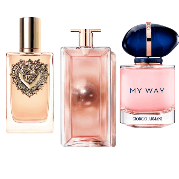 Bundle of 3 Fragrances Dolce & Gabanna Devotion, My Way Giorgi Armani, y Lancôme Idôle 100ml